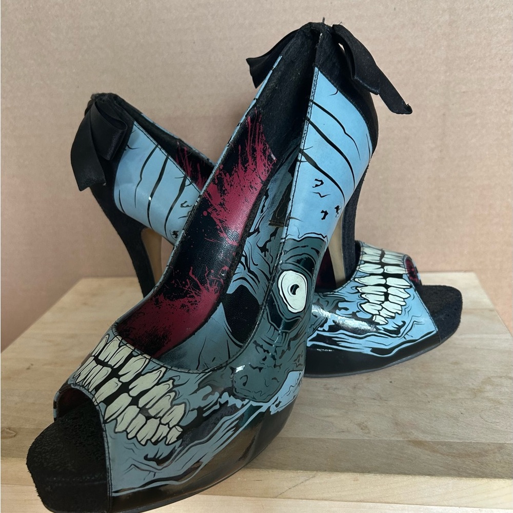 Iron Fist Glow in the Dark Zombie Peep-Toe Heels